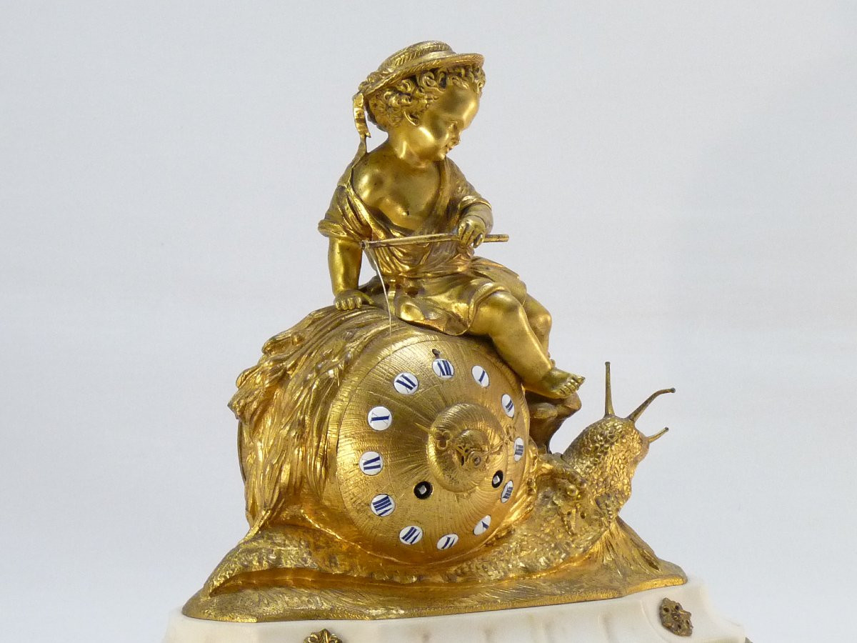 Napoleon III Period Snail Clock-photo-4