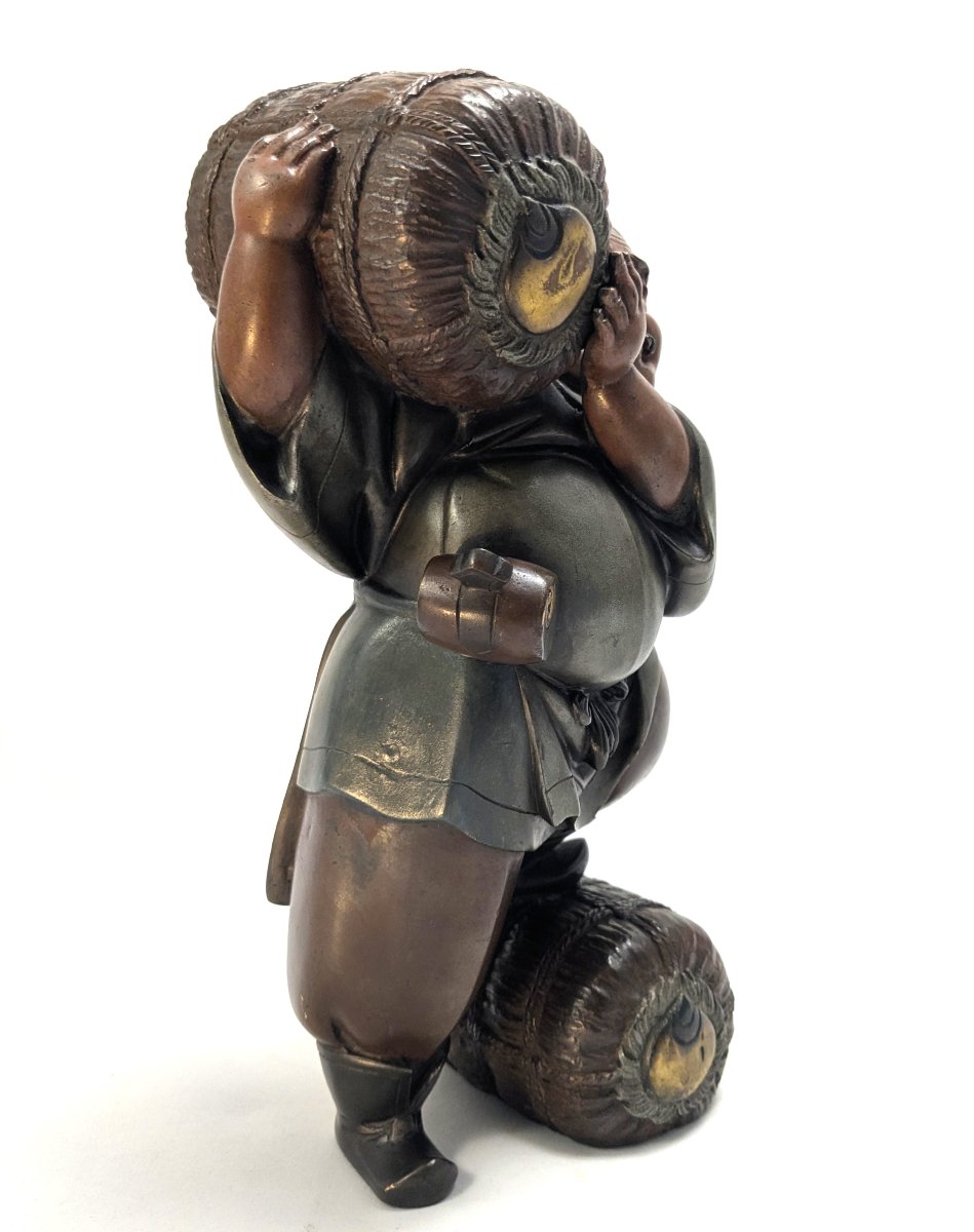 Sculpture en bronze représentant Daikokuten-photo-2