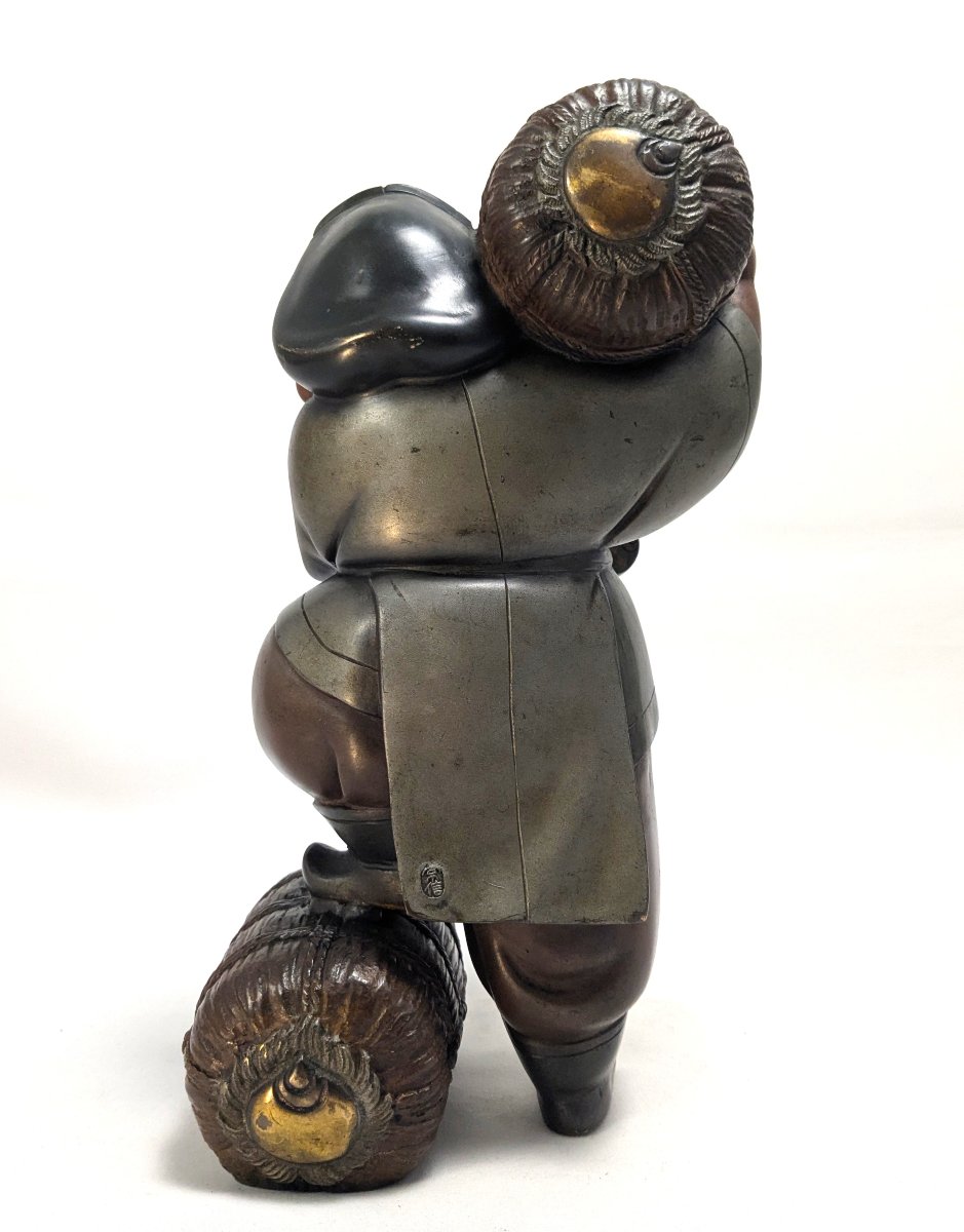 Sculpture en bronze représentant Daikokuten-photo-3