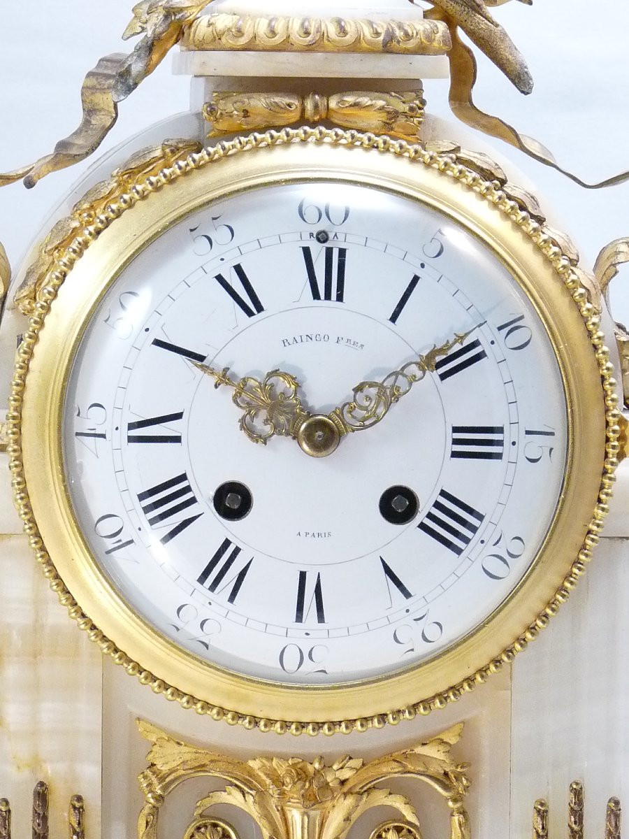 Raingo Frères, pendule de style Louis XVI onyx et bronze doré-photo-2