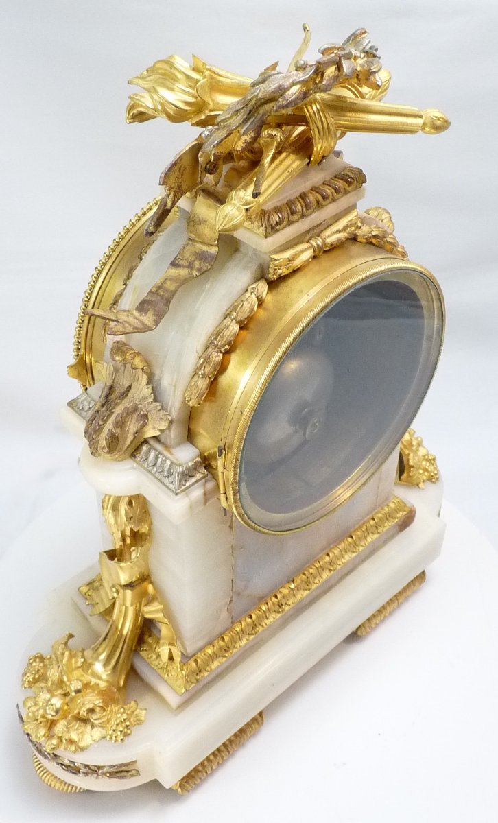 Raingo Frères, pendule de style Louis XVI onyx et bronze doré-photo-8