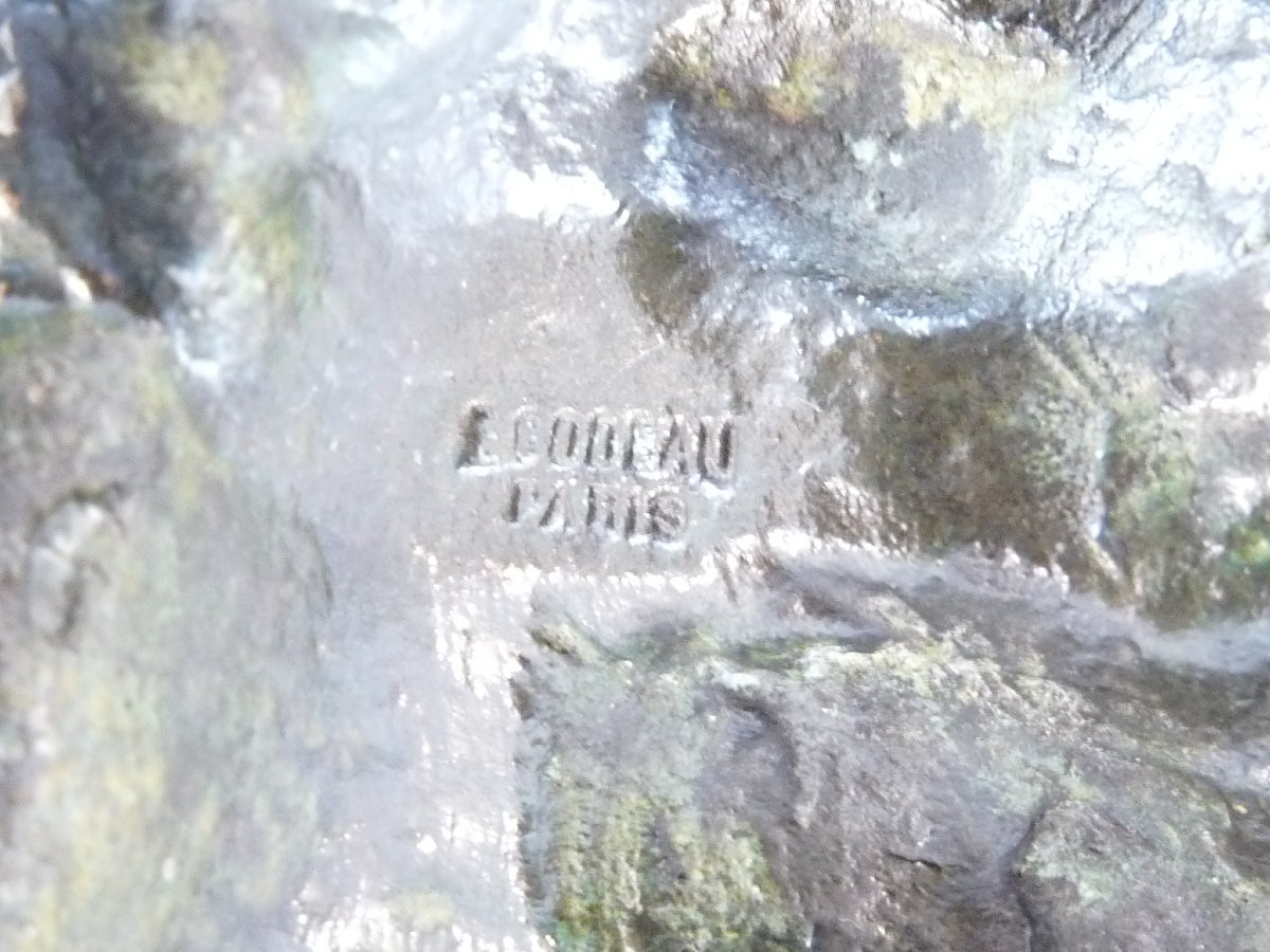 "la frileuse" bronze de Mathurin Moreau, fonte E. Godeau-photo-2