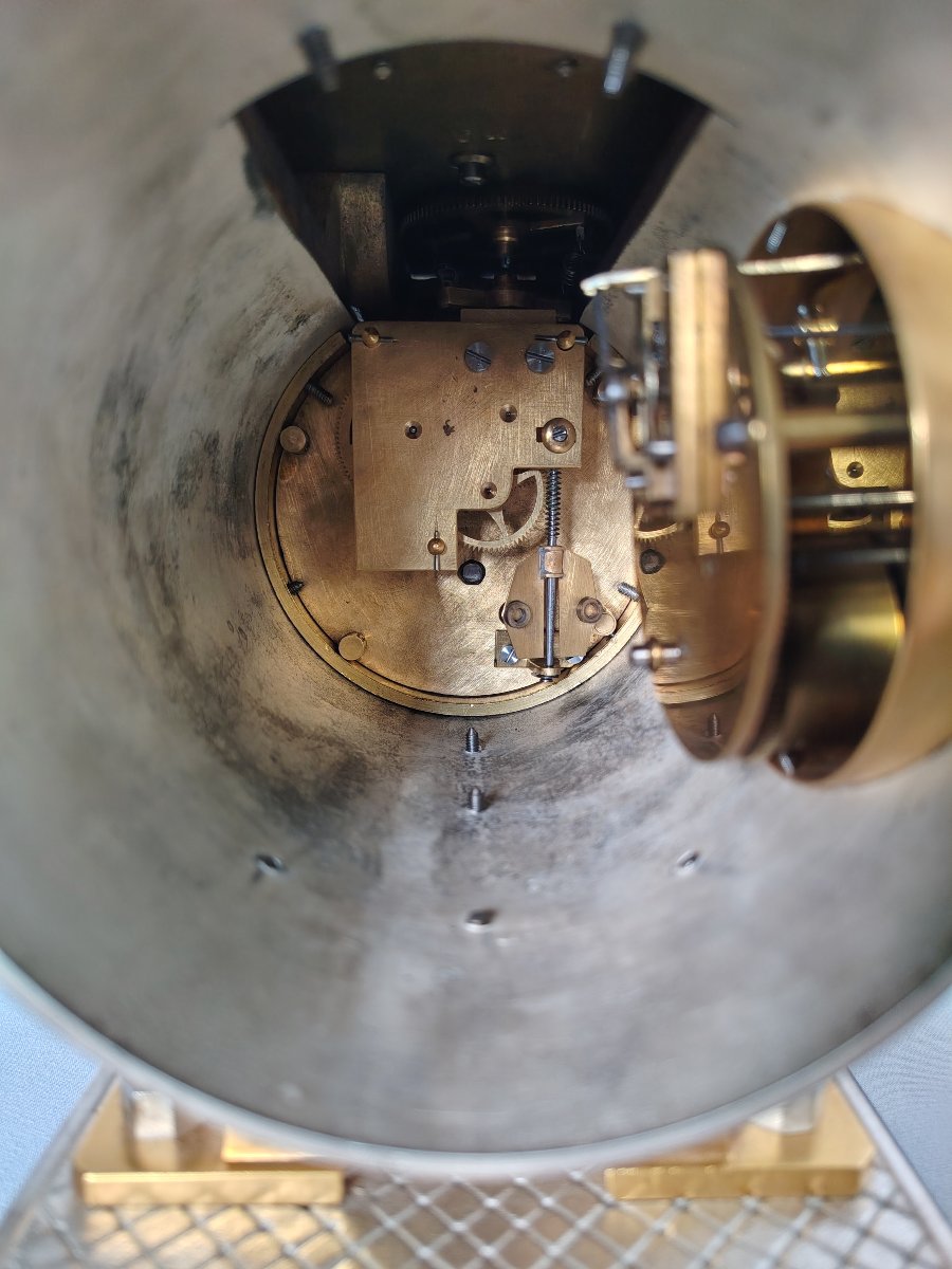 French Industrial Automaton Clock, Horizontal Steam Engine-photo-3