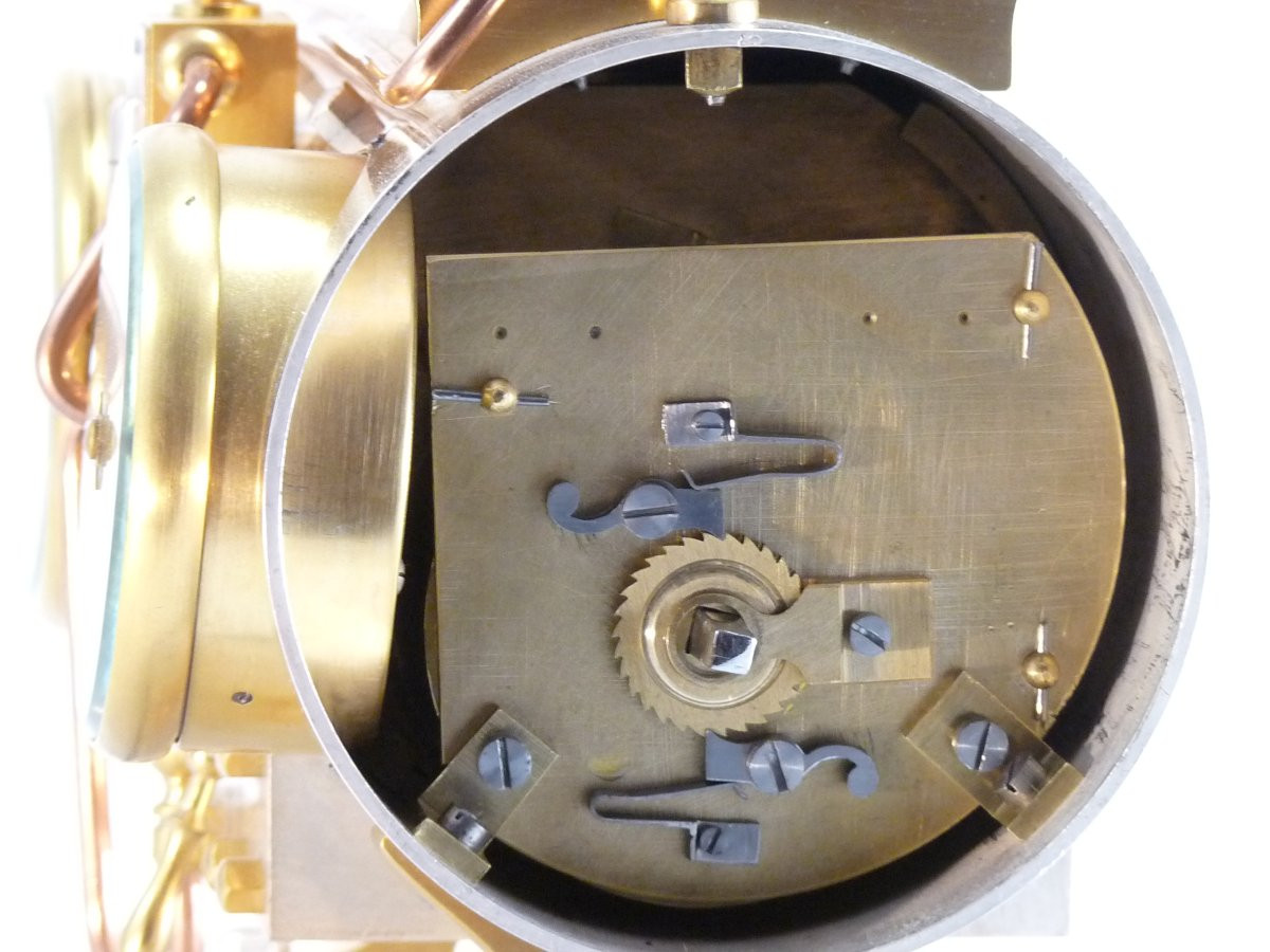 French Industrial Automaton Clock, Horizontal Steam Engine-photo-4