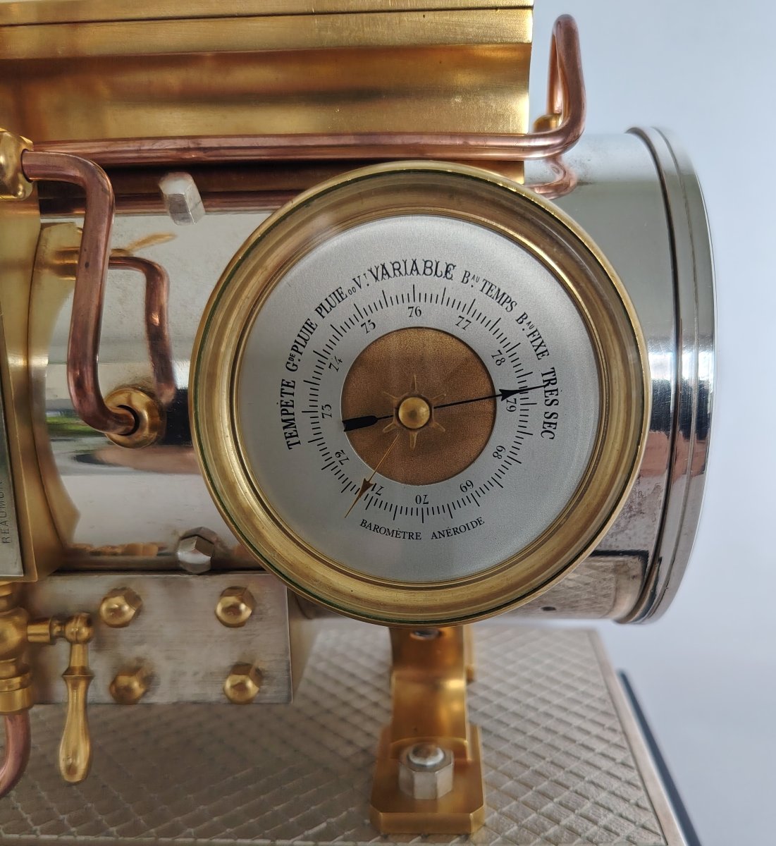 French Industrial Automaton Clock, Horizontal Steam Engine-photo-3