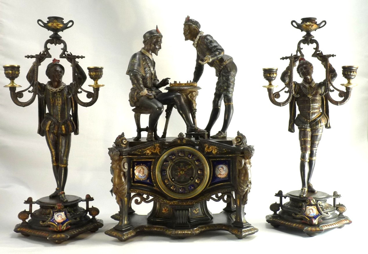 Garniture de chemin&eacute;e Henri III et ses mignons