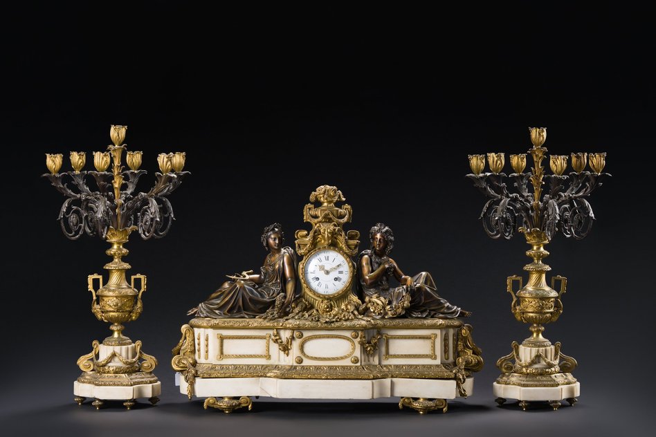 Garniture de chemin&eacute;e  Napol&eacute;on III-photo-2