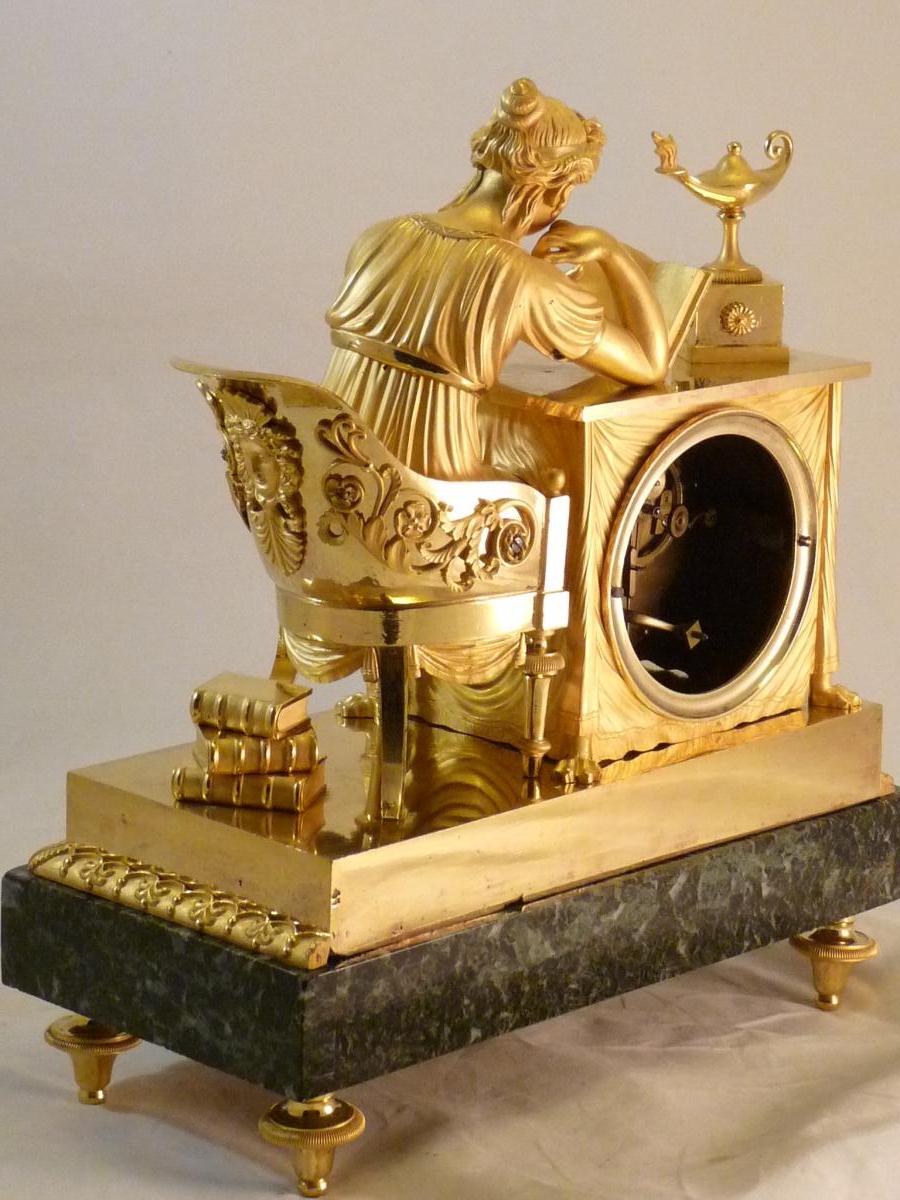Pendule "la Liseuse" d'époque Empire Rare Modèle Liseuse à Droite-photo-1