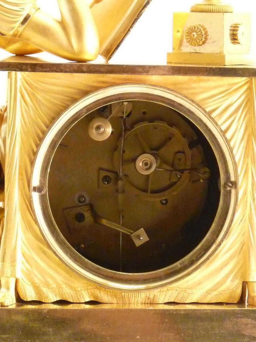 Pendule "la Liseuse" d'époque Empire Rare Modèle Liseuse à Droite-photo-7