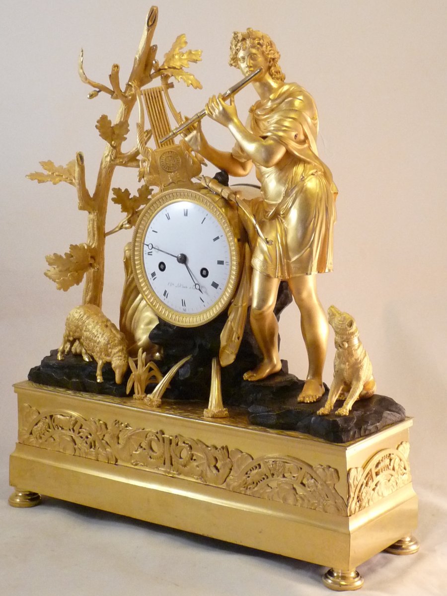 Pendule Empire Orphée Charmant Les Animaux-photo-4