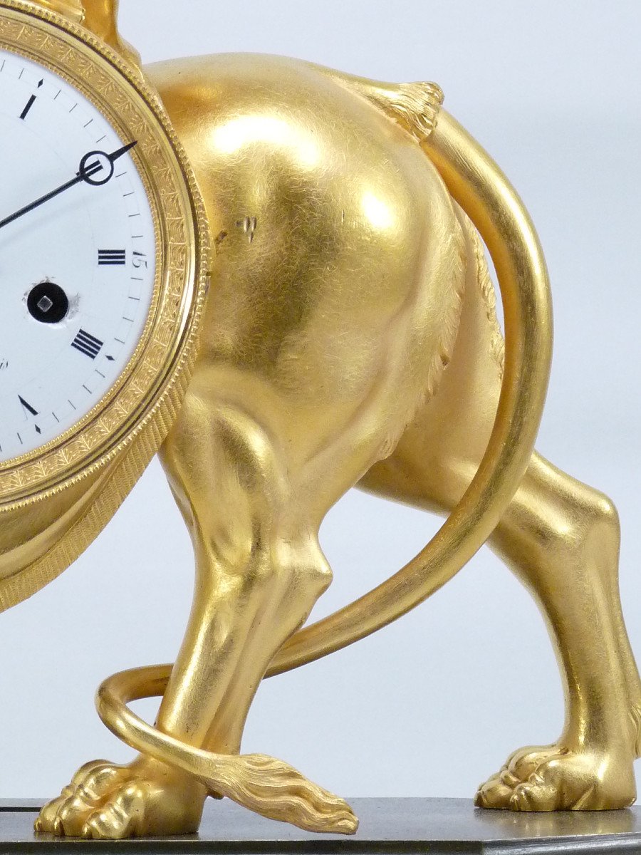  Exceptional Early 19th Century Clock Musician Cupid Riding A Griffin-photo-4