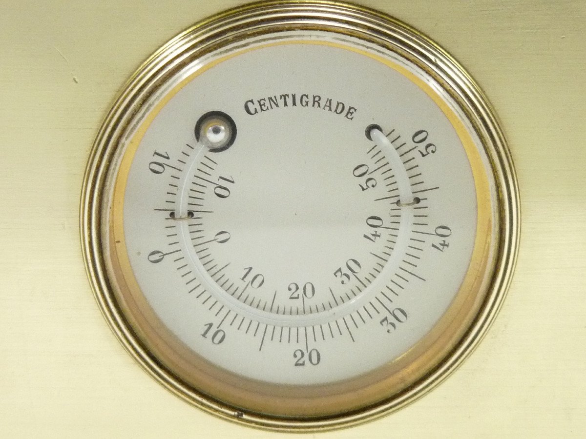 Desk Compendium Circa 1915: Pendulum, Barometer, Two Thermometers And A Compass-photo-1