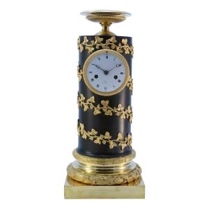 Column Clock With Vine Leaves