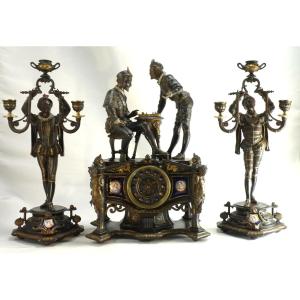 Garniture de chemin&eacute;e Henri III et ses mignons