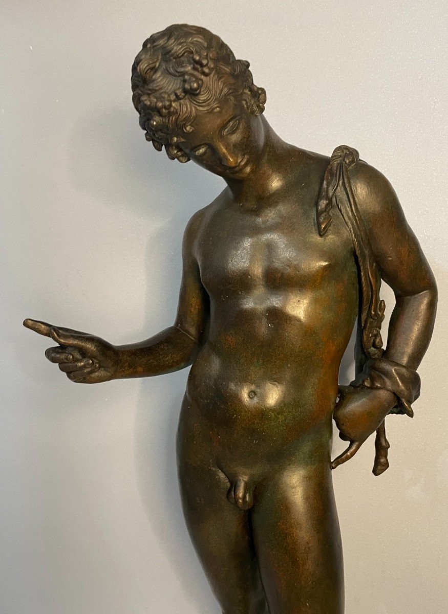 Narcisse de Pompéi, sculpture en bronze du "Grand Tour" XIXème.-photo-3