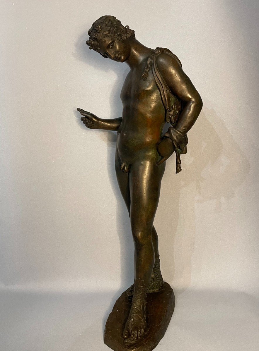 Narcisse de Pompéi, sculpture en bronze du "Grand Tour" XIXème.-photo-4