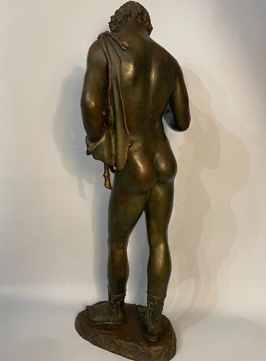 Narcisse de Pompéi, sculpture en bronze du "Grand Tour" XIXème.-photo-1