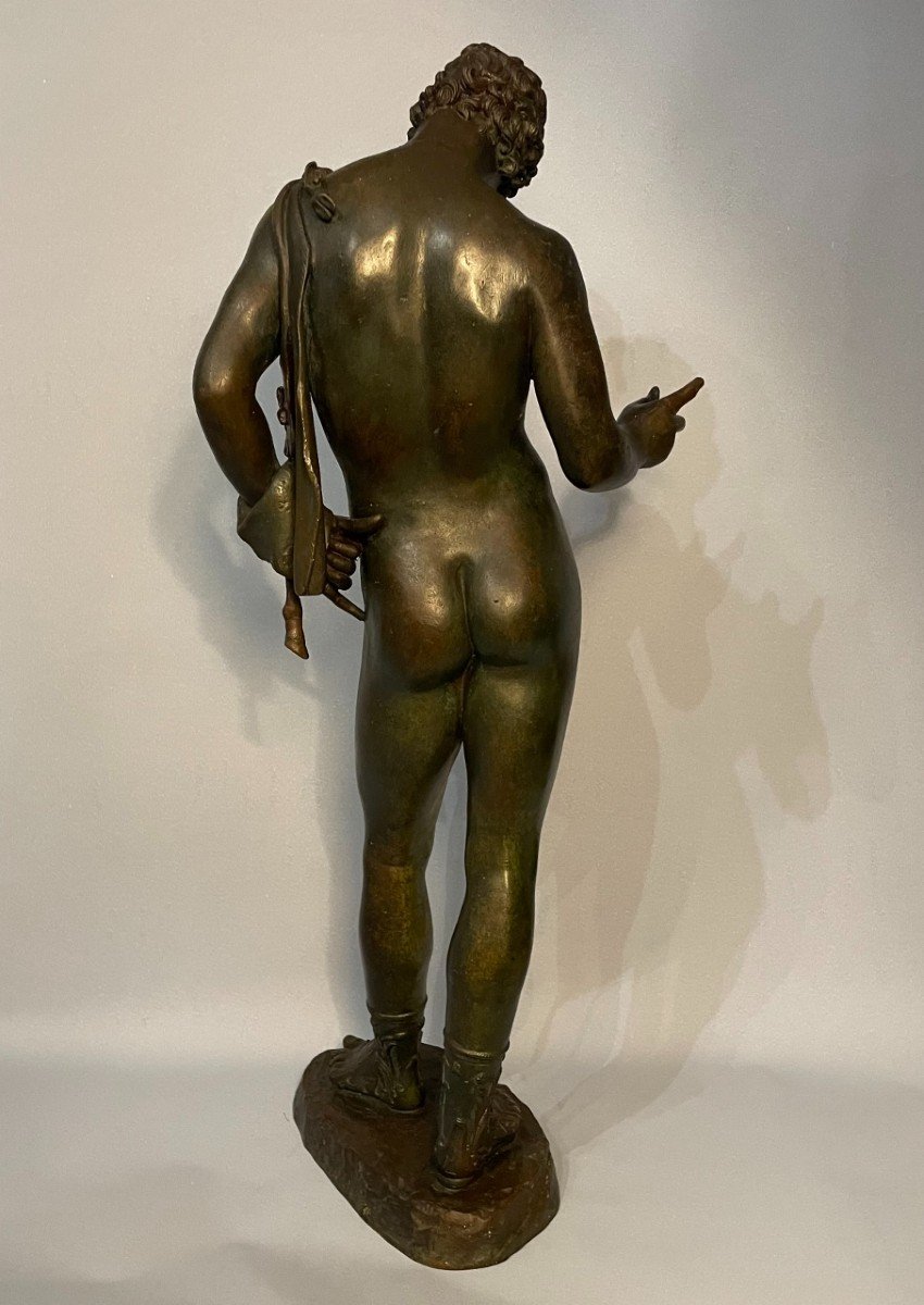 Narcisse de Pompéi, sculpture en bronze du "Grand Tour" XIXème.-photo-2