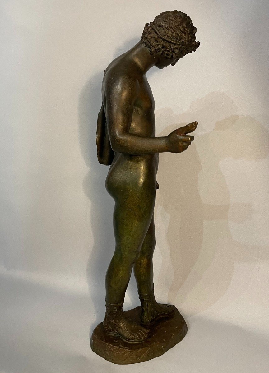 Narcisse de Pompéi, sculpture en bronze du "Grand Tour" XIXème.-photo-3