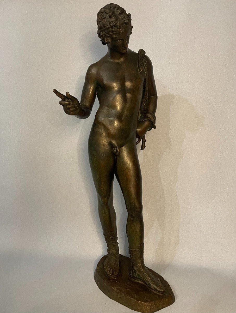 Narcisse de Pompéi, sculpture en bronze du "Grand Tour" XIXème.-photo-4