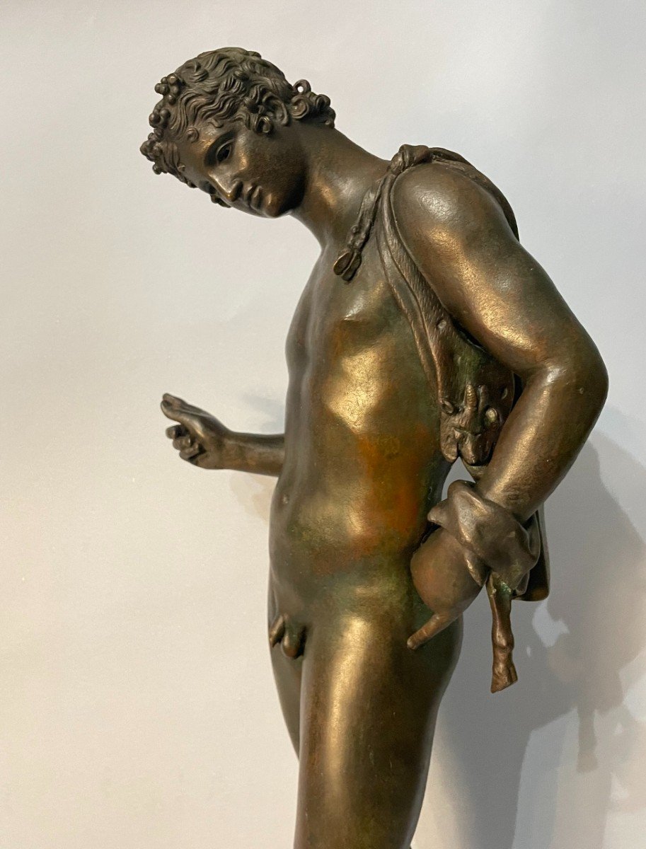 Narcisse de Pompéi, sculpture en bronze du "Grand Tour" XIXème.-photo-5