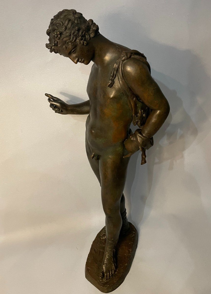 Narcisse de Pompéi, sculpture en bronze du "Grand Tour" XIXème.-photo-7