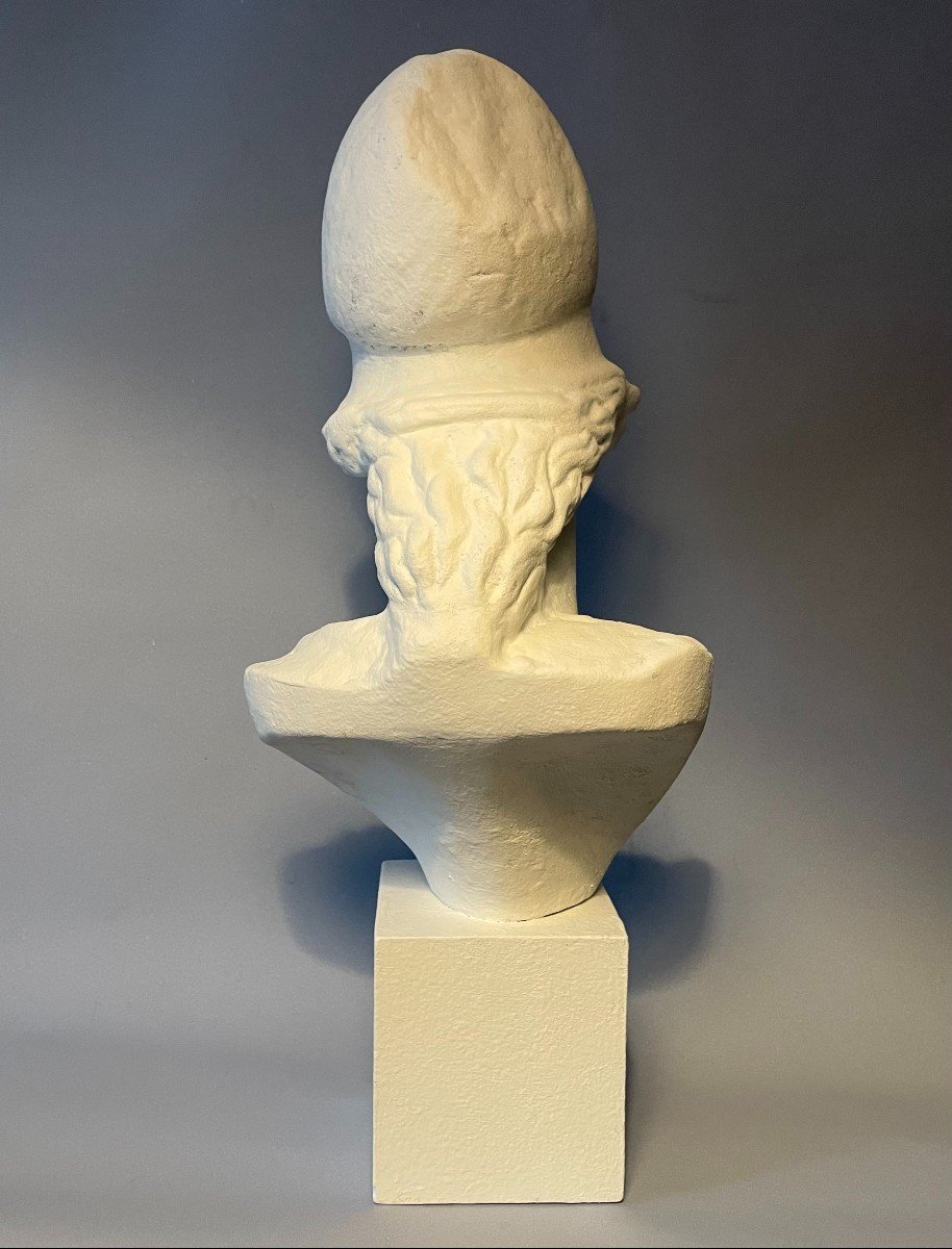 Bust Of Athena In Plaster Called "pallas De Velletri" H 55cm (minerva)-photo-4