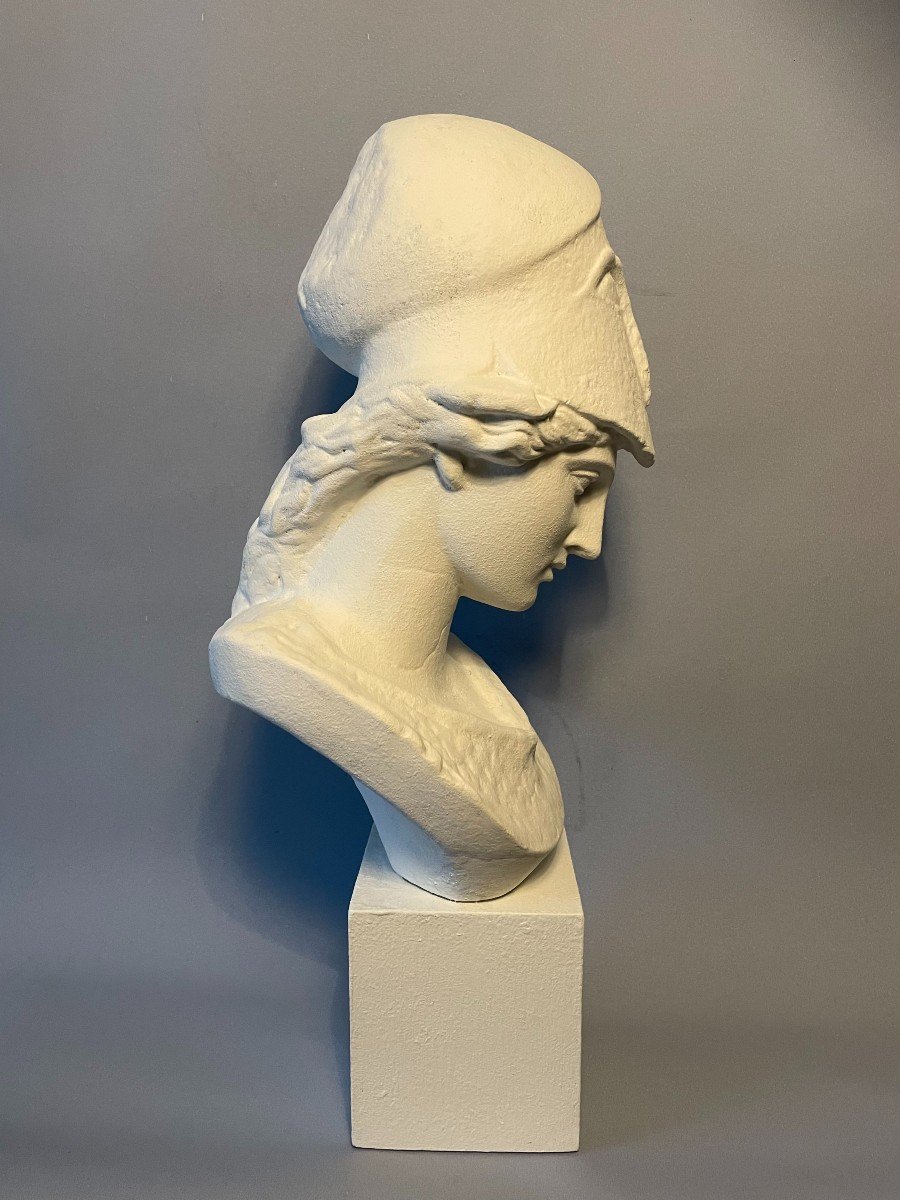 Bust Of Athena In Plaster Called "pallas De Velletri" H 55cm (minerva)-photo-1