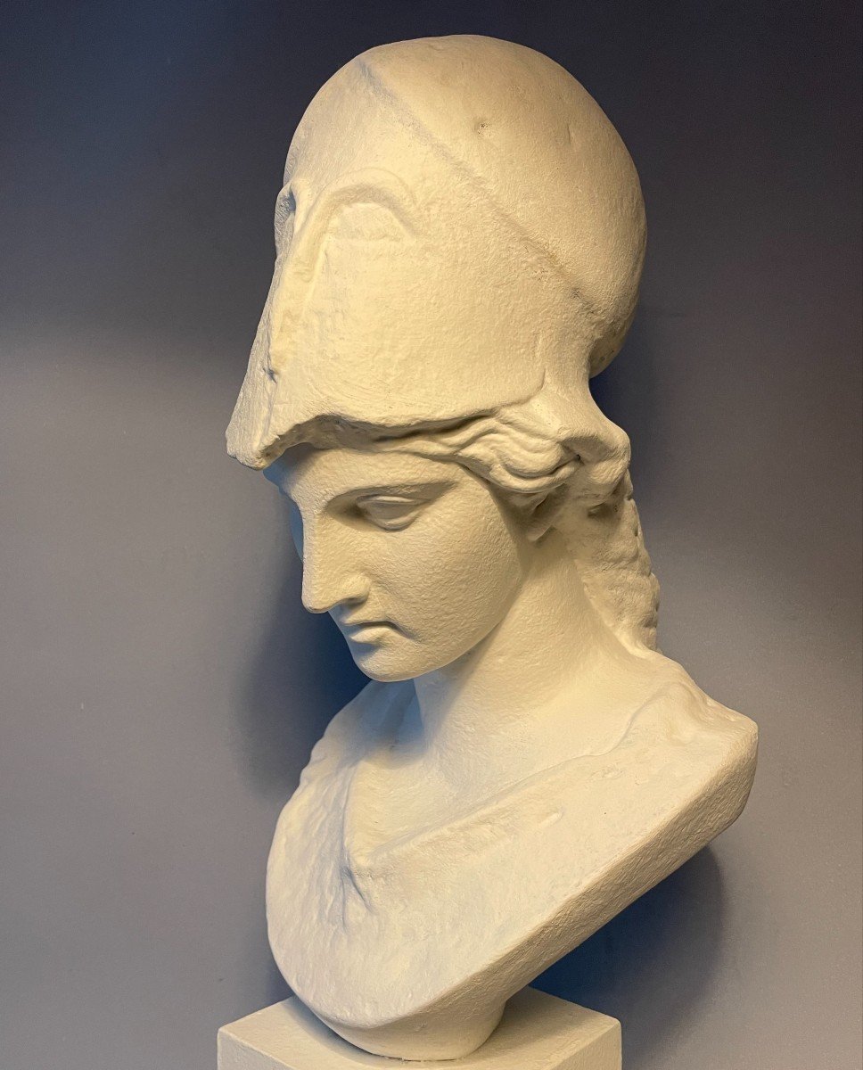 Bust Of Athena In Plaster Called "pallas De Velletri" H 55cm (minerva)