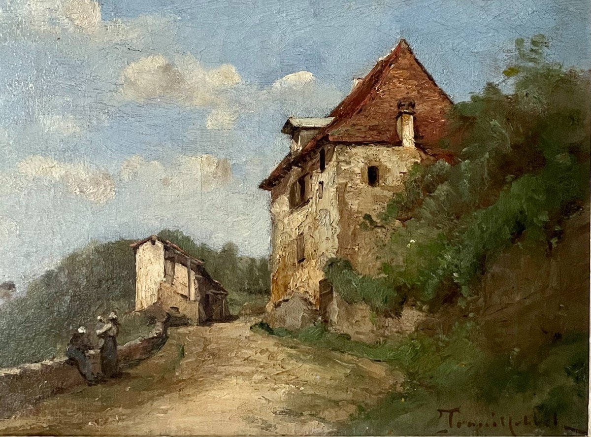 Paul Désiré Trouillebert (1829 - 1900) Oil On Canvas, Landscape Of Savoy.-photo-2