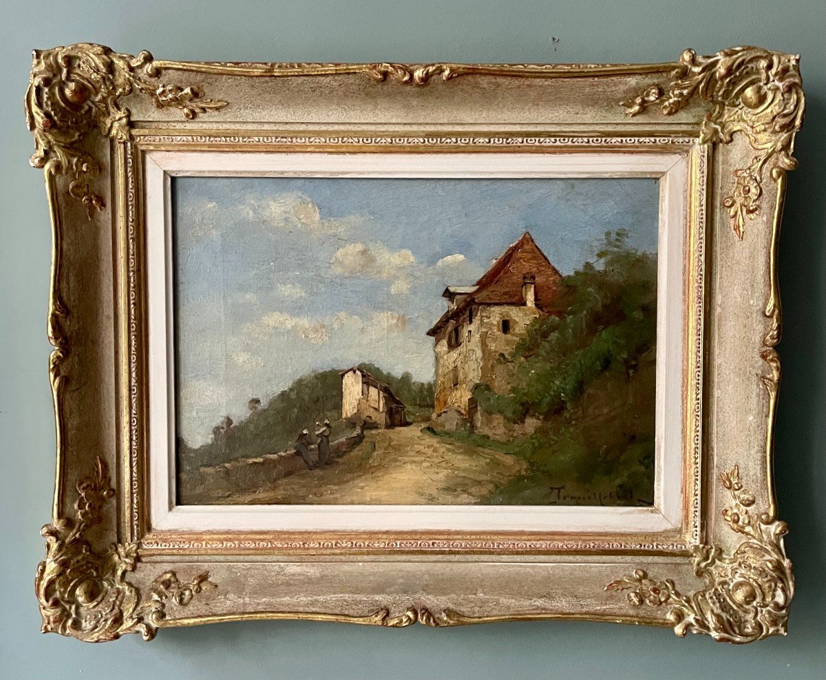 Paul Désiré Trouillebert (1829 - 1900) Oil On Canvas, Landscape Of Savoy.-photo-3