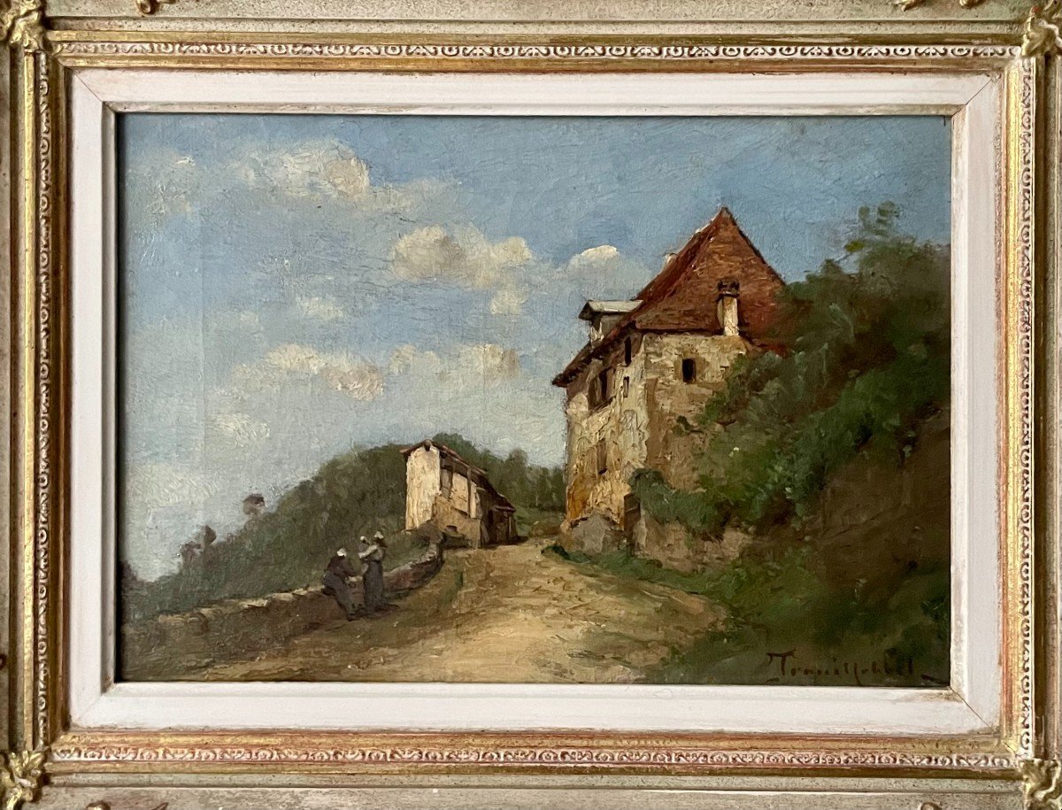 Paul Désiré Trouillebert (1829 - 1900) Oil On Canvas, Landscape Of Savoy.-photo-4