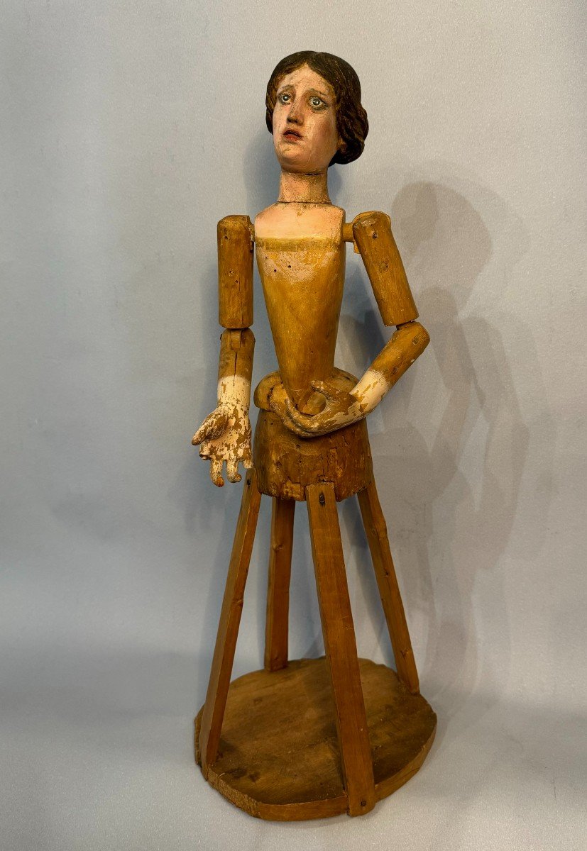 Mannequin de procession, "Capipote napolitaine" bois sculpté Italie 18ème-photo-2