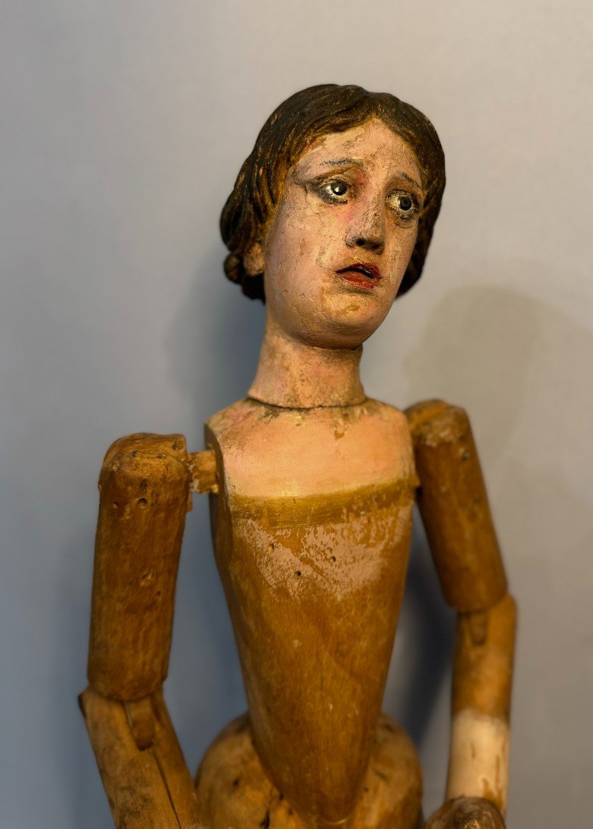 Mannequin de procession, "Capipote napolitaine" bois sculpté Italie 18ème-photo-2