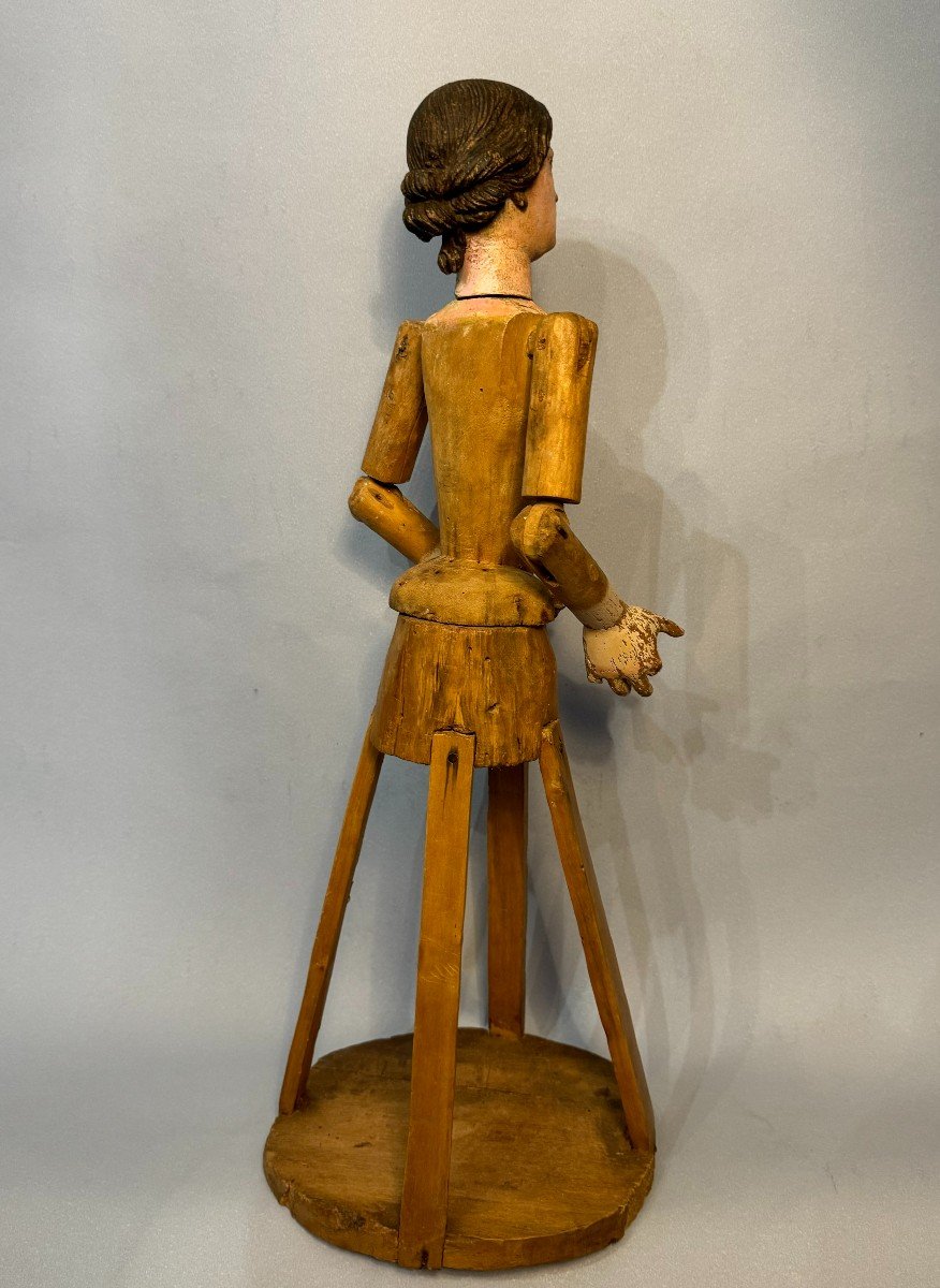 Mannequin de procession, "Capipote napolitaine" bois sculpté Italie 18ème-photo-3