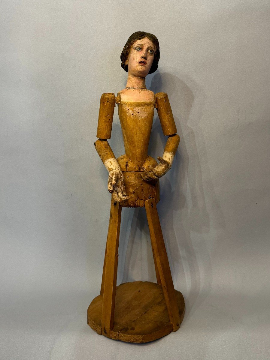 Mannequin de procession, "Capipote napolitaine" bois sculpté Italie 18ème