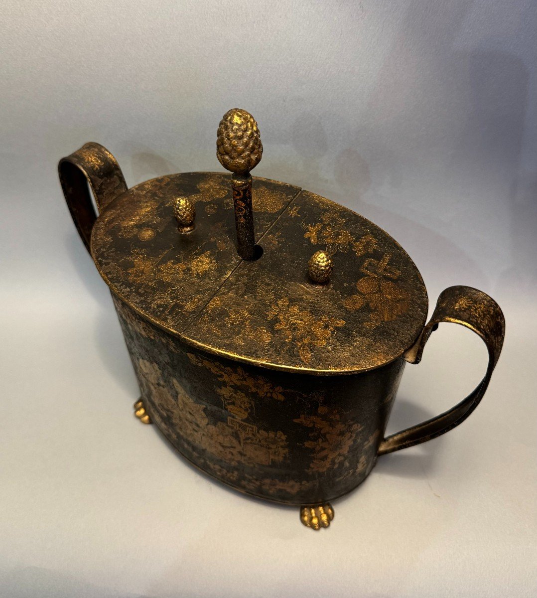 19th Century Chinoiserie Painted Sheet Metal Egg Maker-photo-4