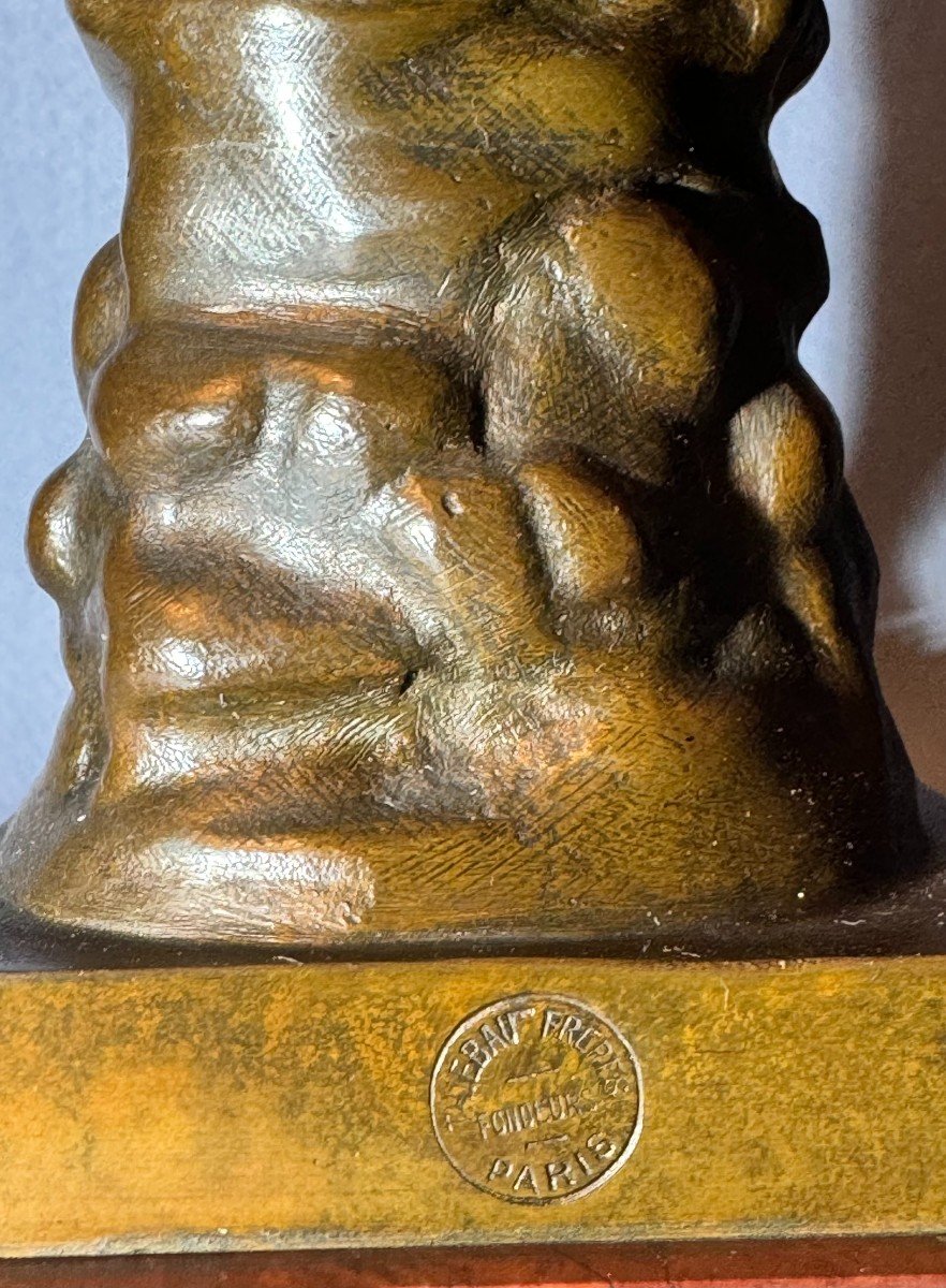 Sculpture bronze "Le tireur d’épine ou Spinario" Thiebault XIXème siècle-photo-3