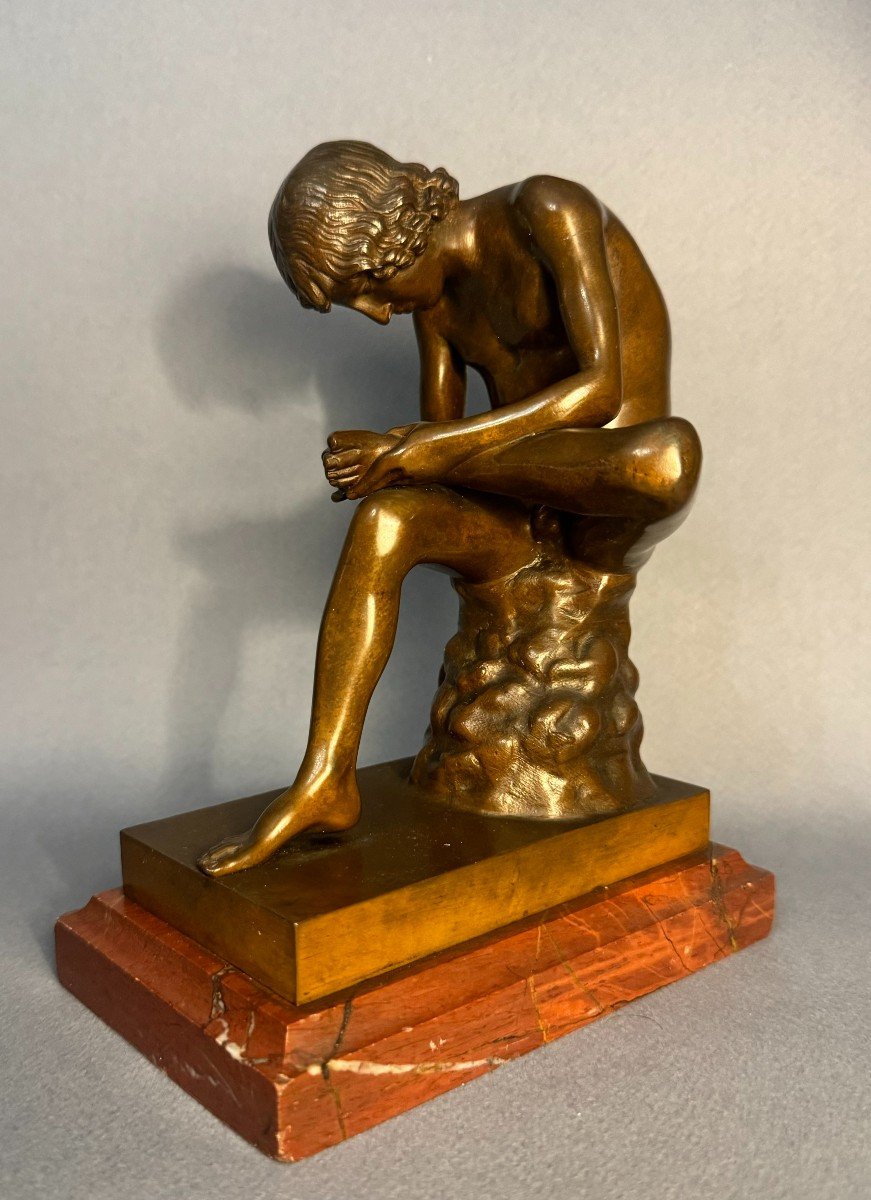 Sculpture bronze "Le tireur d’épine ou Spinario" Thiebault XIXème siècle