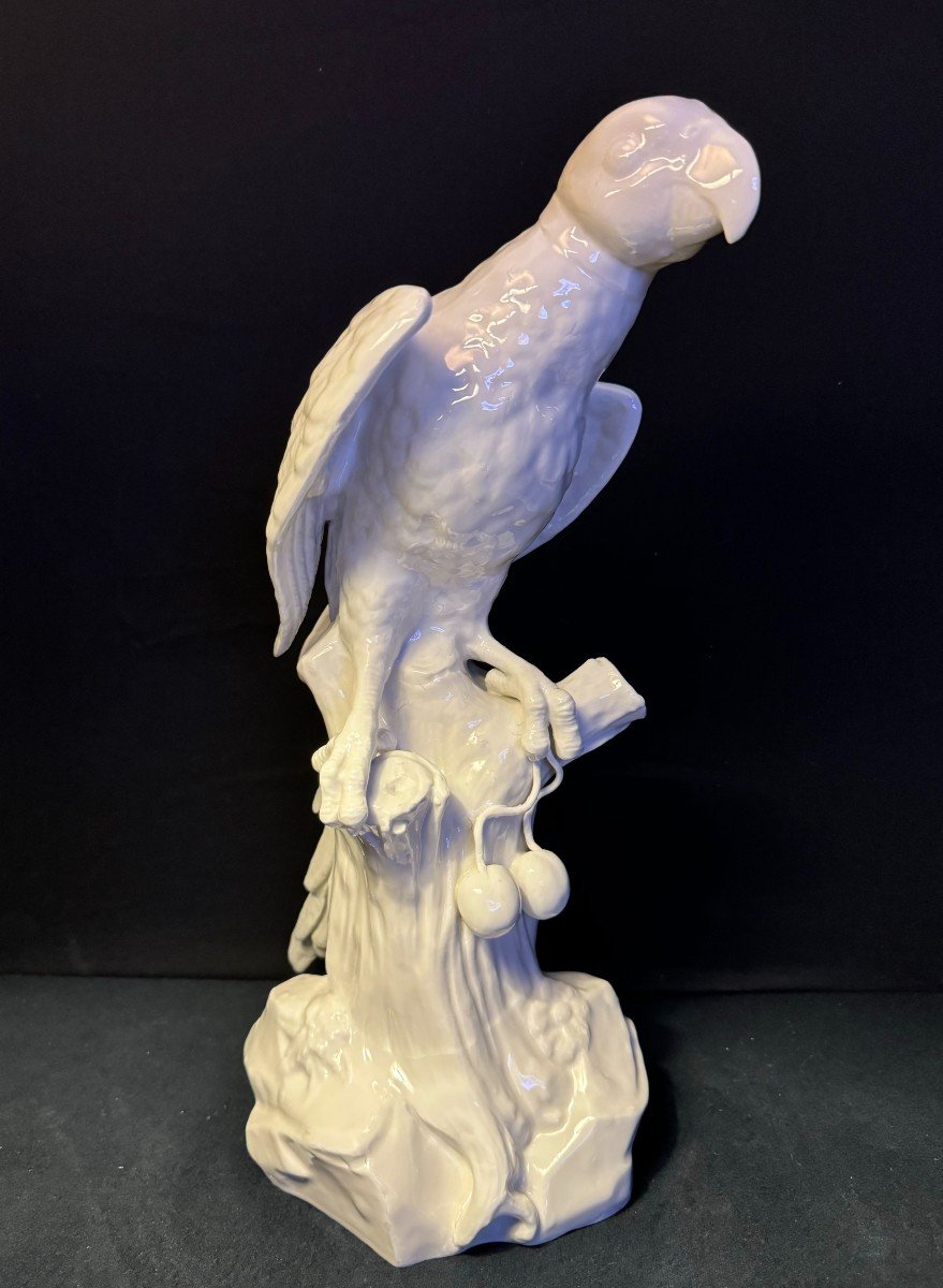 Porcelain Parrot By Samson After Meissen-photo-3