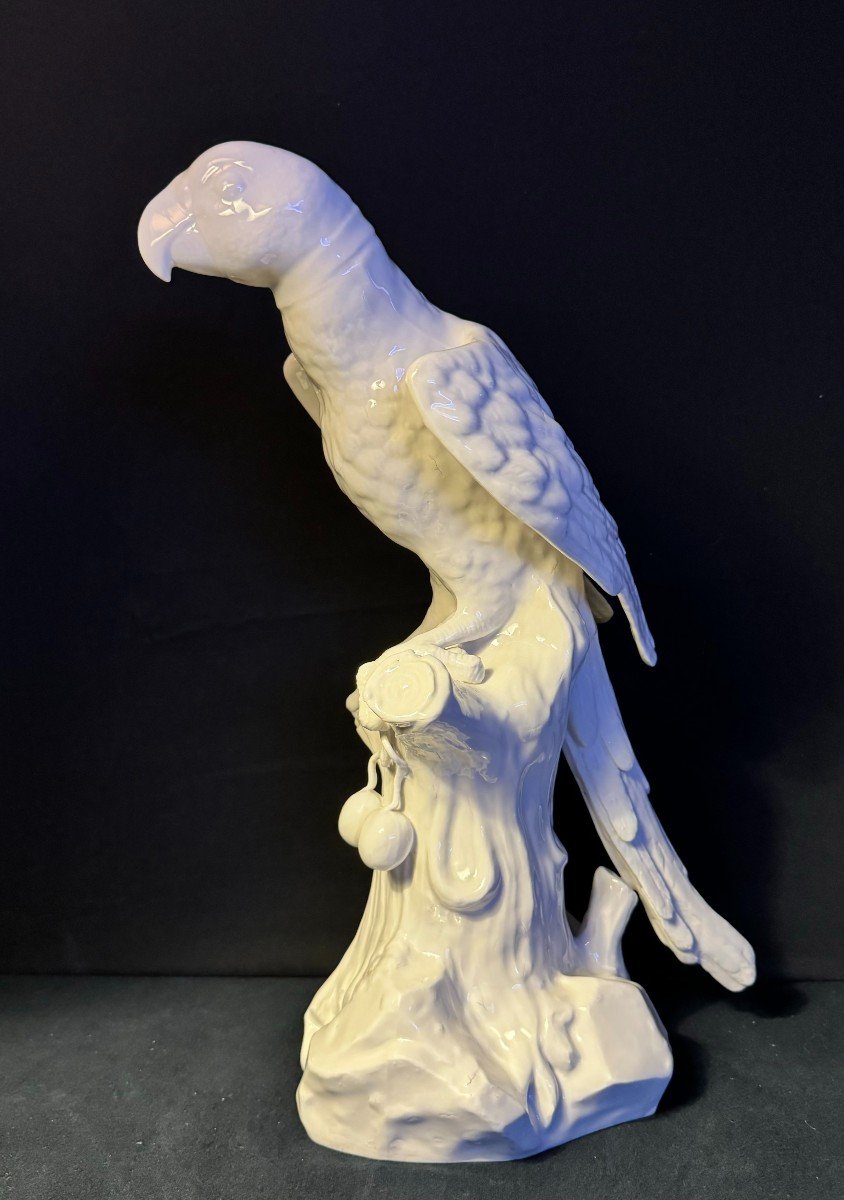 Porcelain Parrot By Samson After Meissen-photo-5