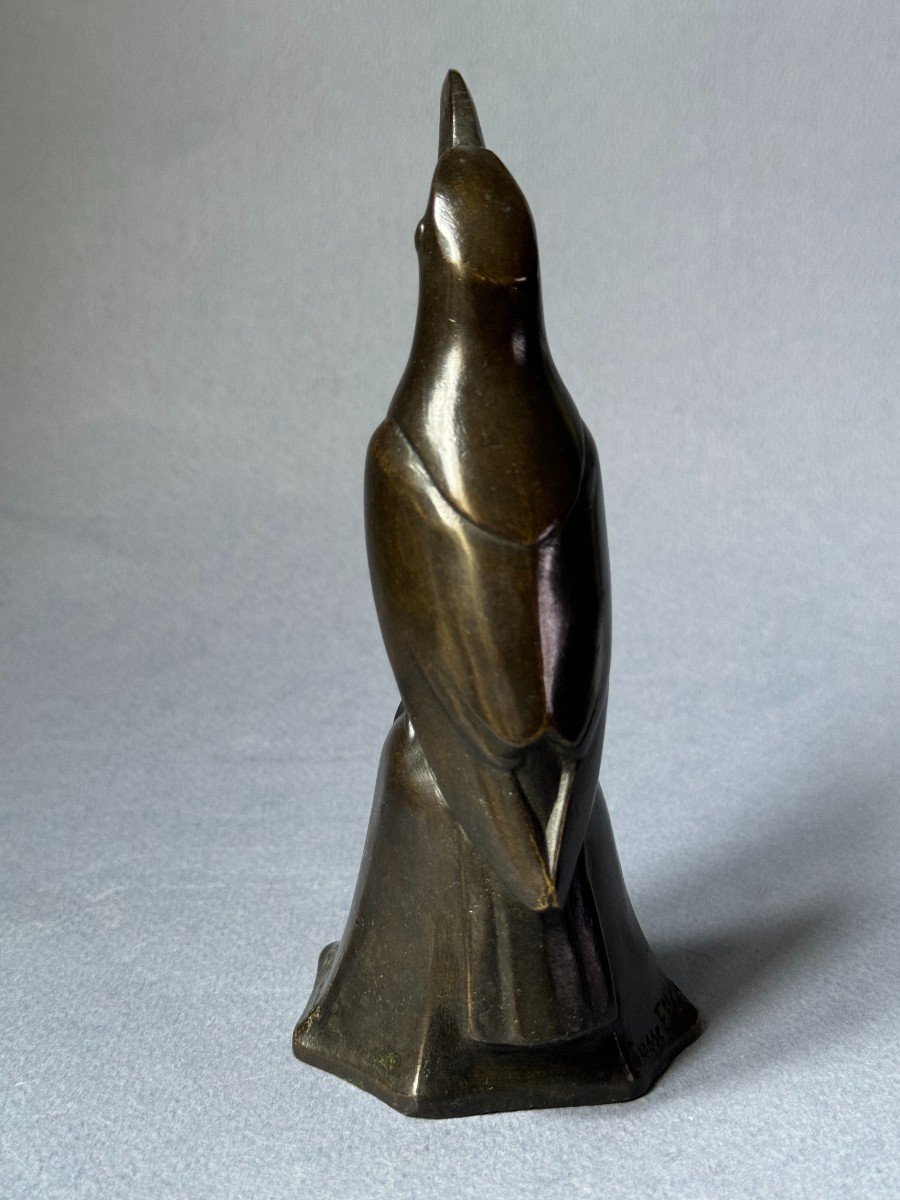 Bronze ArtDeco "Oiseau bleu N°1 Tête levée'' Édouard-Marcel SANDOZ (Susse Frères)-photo-3