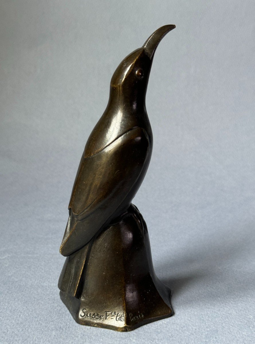 Bronze ArtDeco "Oiseau bleu N°1 Tête levée'' Édouard-Marcel SANDOZ (Susse Frères)
