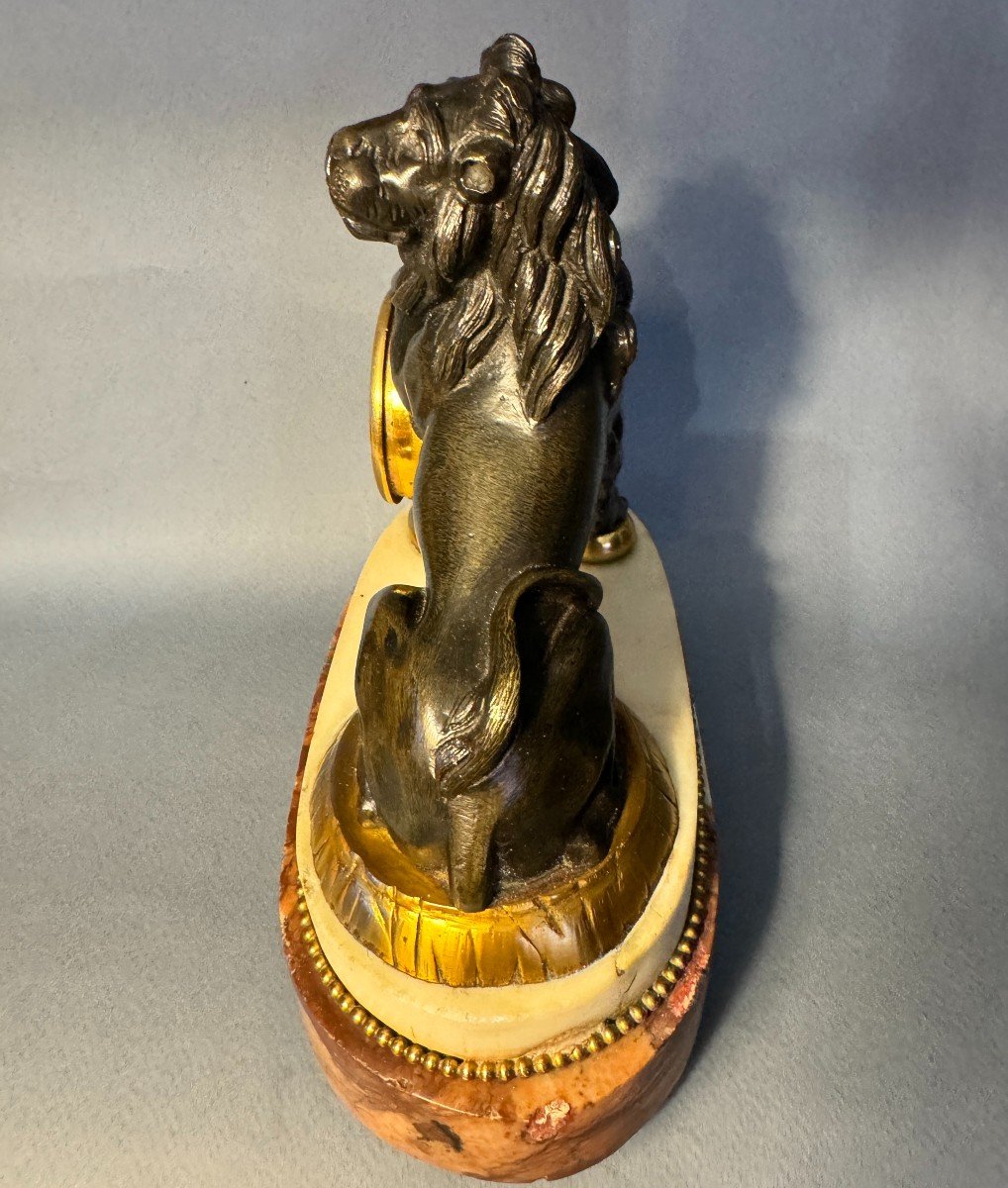 Medici Lion Clock, Neoclassical Period, Late 18th Century.-photo-4