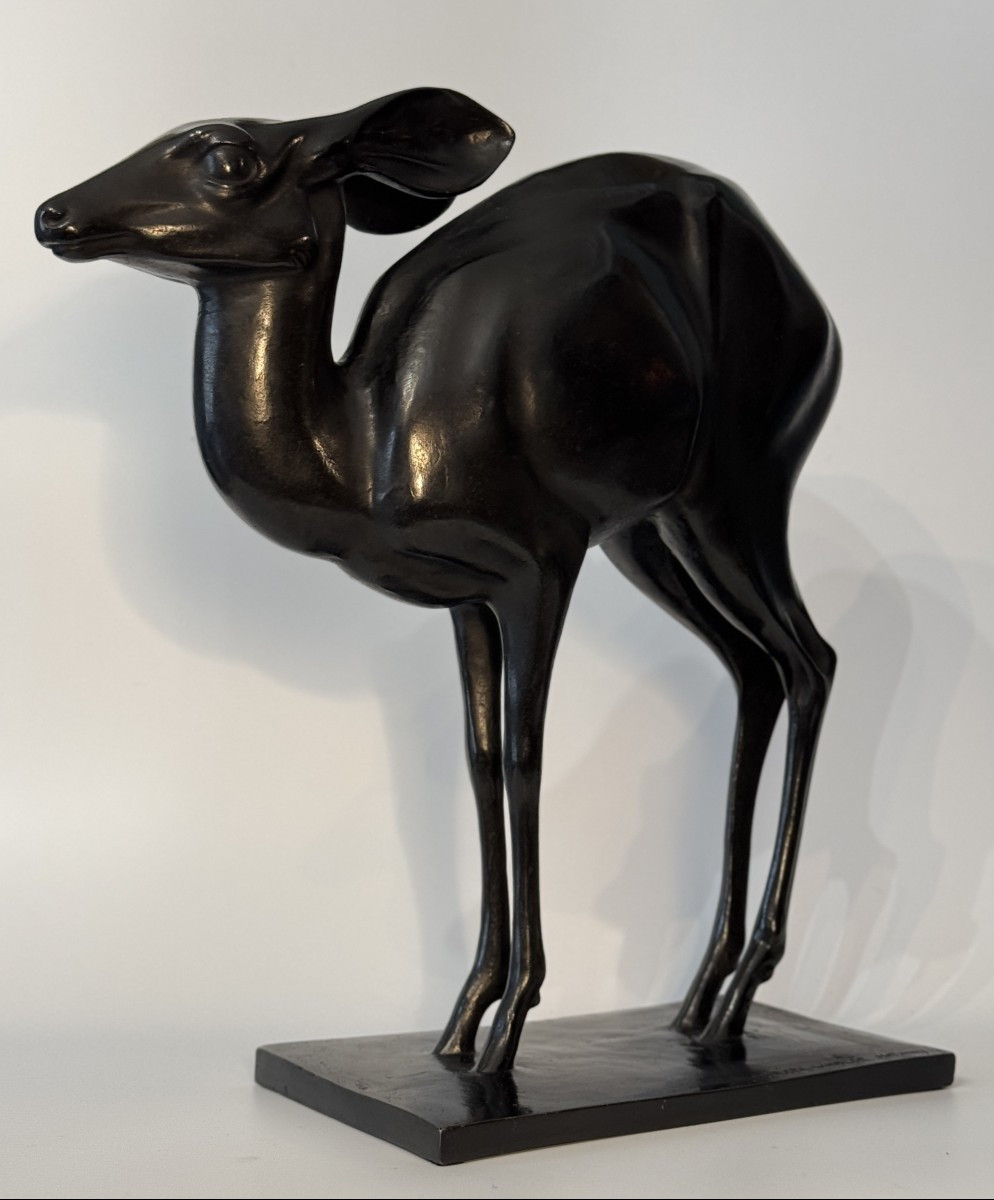 Sculpture bronze cire perdue Antilope par Christa Winsloe-Hatvany / Susse Frères-photo-3