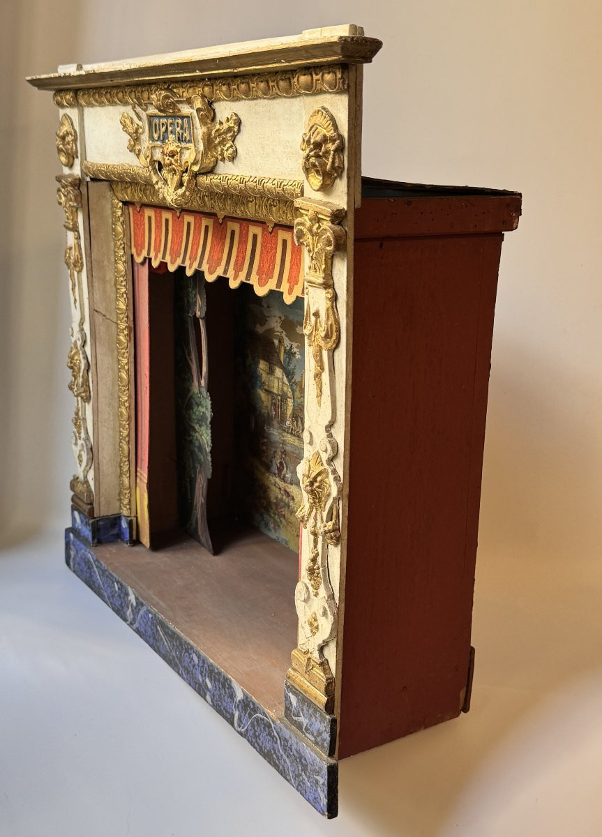 Miniature Opera In Carved Wood - 19th Century Puppet Show -photo-3