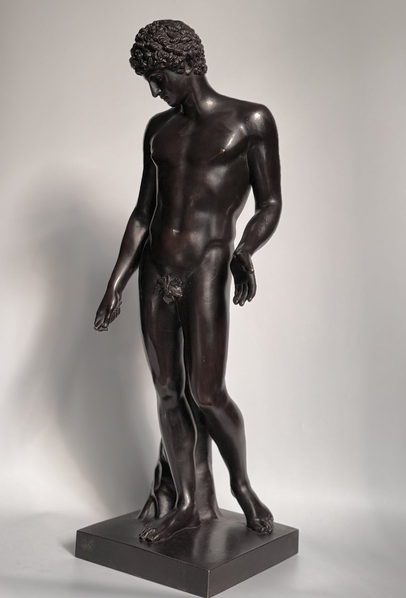 Bronze Sculpture "antinous Of The Capitol Or Hermes-antinous Albani" H60 -photo-3