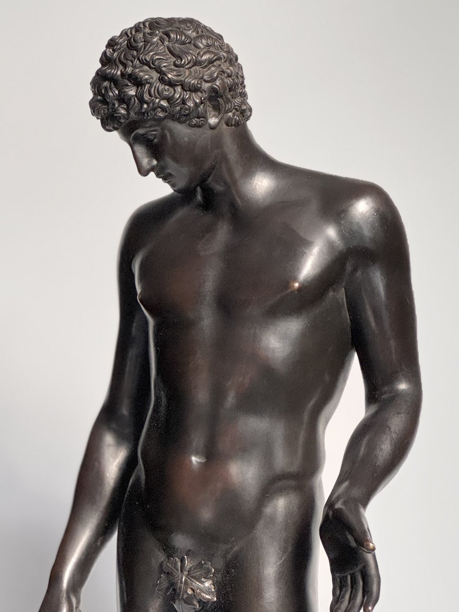 Bronze Sculpture "antinous Of The Capitol Or Hermes-antinous Albani" H60 -photo-4