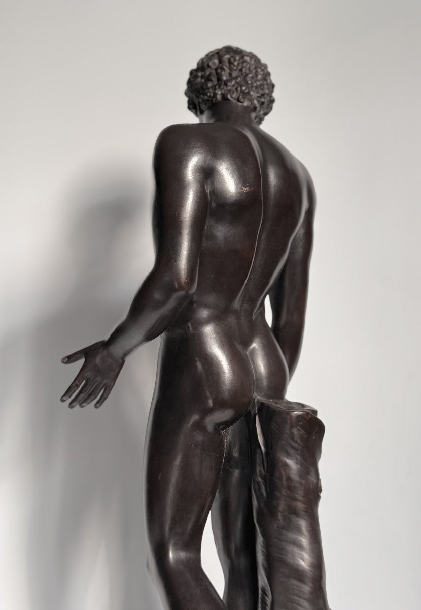 Bronze Sculpture "antinous Of The Capitol Or Hermes-antinous Albani" H60 -photo-2