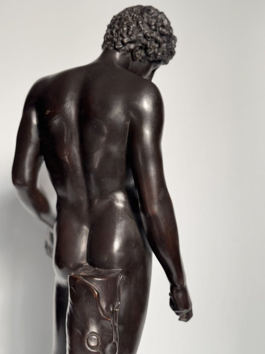 Bronze Sculpture "antinous Of The Capitol Or Hermes-antinous Albani" H60 -photo-3